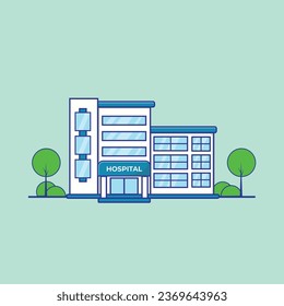 Medical Center Hospital Building Vector illustration. Flat Style Vector Design