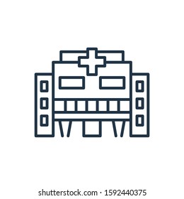 Medical center icon. Isolated hospital and medical center icon line style. Premium quality vector symbol drawing concept for your logo web mobile app UI design.