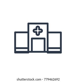 Medical center icon. Isolated hospital and medical center icon line style. Premium quality vector symbol drawing concept for your logo web mobile app UI design.