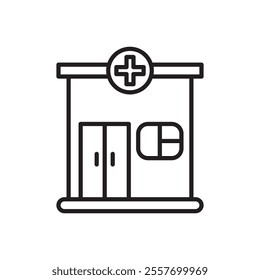 Medical center icon Thin line art collection