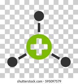Medical Center icon. Vector illustration style is flat iconic bicolor symbol, eco green and gray colors, transparent background. Designed for web and software interfaces.