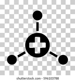 Medical Center icon. Vector illustration style is flat iconic symbol, black color, transparent background. Designed for web and software interfaces.