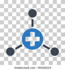 Medical Center icon. Vector illustration style is flat iconic bicolor symbol, smooth blue colors, transparent background. Designed for web and software interfaces.