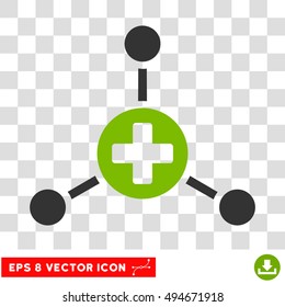 Medical Center round icon. Vector EPS illustration style is flat iconic bicolor symbol, eco green and gray colors, transparent background.