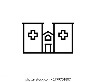 Medical Center.Visiting health, emergency medical supplies.Vector icon isolated on white background.