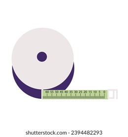 Medical centimeter tool for the general practitioner. Мedical tape measure. Vector illustration on white background isolated.