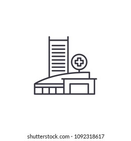 Medical centre linear icon concept. Medical centre line vector sign, symbol, illustration.