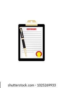Medical certificate on white background