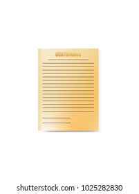 Medical certificate on white background