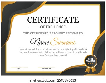 Medical certificate template Vector in abstract design.