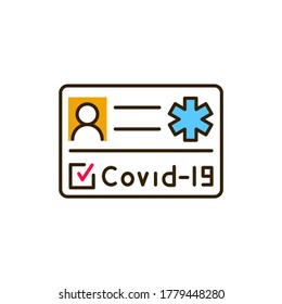 Medical Certificate Of Vaccination Covid Color Line Icon. Safe Travel. Pictogram For Web, Mobile App, Promo. UI UX Design Element.