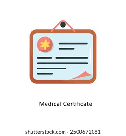 Medical Certificate Vector Flat Icon Design illustration Symbol on White background EPS 10 File