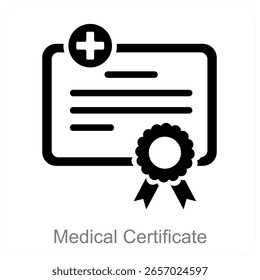 Medical Certificate vector icon concept design