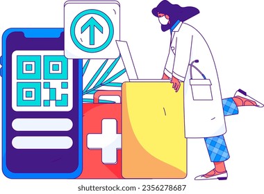 Medical Characters Anti-epidemic Flat Vector Concept Operation Hand Drawn Illustration