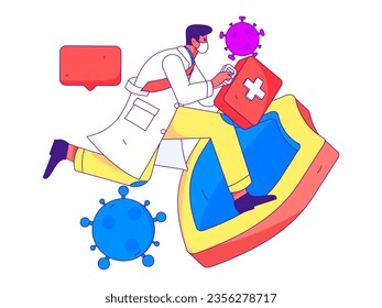 Medical Characters Anti-epidemic Flat Vector Concept Operation Hand Drawn Illustration