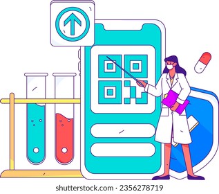 Caracteres médicos: Operación de concepto de vectores planos antiepidémicos, ilustración de mano dibujada