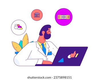 Medical characters fighting the epidemic flat vector concept operation hand drawn illustration
