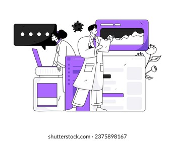 Medical characters fighting the epidemic flat vector concept operation hand drawn illustration
