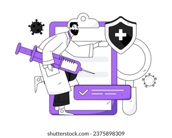 Medical characters fighting the epidemic flat vector concept operation hand drawn illustration
