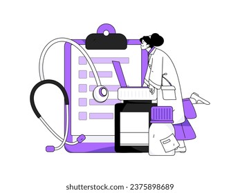 Medical characters fighting the epidemic flat vector concept operation hand drawn illustration
