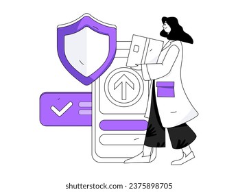 Medical characters fighting the epidemic flat vector concept operation hand drawn illustration
