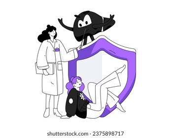 Medical characters fighting the epidemic flat vector concept operation hand drawn illustration
