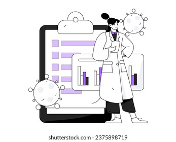 Medical characters fighting the epidemic flat vector concept operation hand drawn illustration
