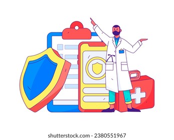 Medical characters fighting the epidemic flat vector concept operation hand drawn illustration
