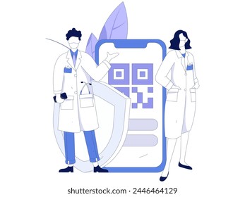Medical characters fighting the epidemic flat vector concept operation hand drawn illustration
