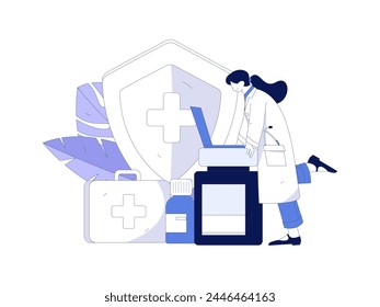 Medical characters fighting the epidemic flat vector concept operation hand drawn illustration
