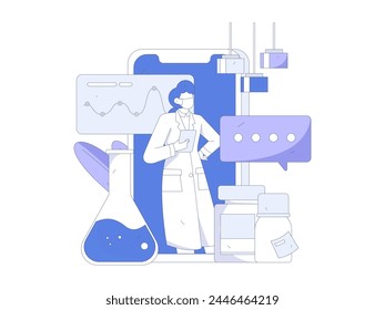 Medical characters fighting the epidemic flat vector concept operation hand drawn illustration
