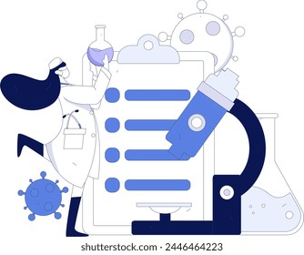 Medical characters fighting the epidemic flat vector concept operation hand drawn illustration
