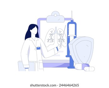 Medical characters fighting the epidemic flat vector concept operation hand drawn illustration
