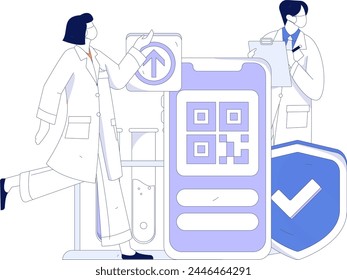 Medical characters fighting the epidemic flat vector concept operation hand drawn illustration

