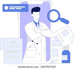 Medical characters fighting the epidemic flat vector concept operation hand drawn illustration
