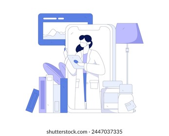 Medical characters fighting the epidemic flat vector concept operation hand drawn illustration
