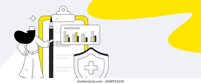 Medical characters fighting the epidemic flat vector concept operation hand drawn illustration
