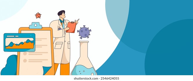 Caracteres médicos combatendo o vetor plano epidêmico conceito operação desenhado à mão ilustração
