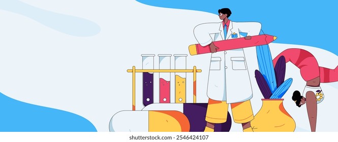 Medizinische Zeichen gegen die Epidemie flache Vektorkonzept Operation handgezeichnete Illustration
