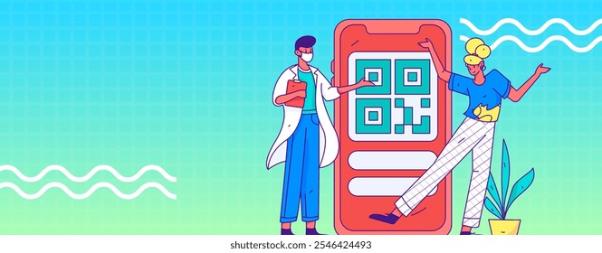 Medizinische Zeichen gegen die Epidemie flache Vektorkonzept Operation handgezeichnete Illustration
