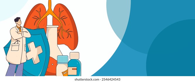 Medizinische Zeichen gegen die Epidemie flache Vektorkonzept Operation handgezeichnete Illustration
