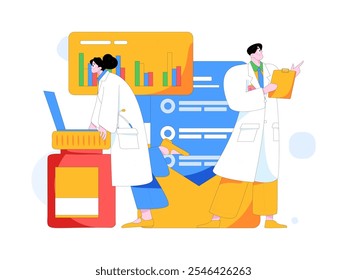 Caracteres médicos combatendo o vetor plano epidêmico conceito operação desenhado à mão ilustração
