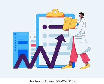 Caracteres médicos combatendo o vetor plano epidêmico conceito operação desenhado à mão ilustração
