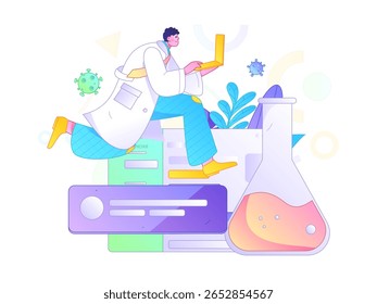 Medical characters fighting the epidemic flat vector concept operation hand drawn illustration
