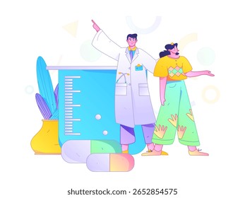 Caracteres médicos combatendo o vetor plano epidêmico conceito operação desenhado à mão ilustração
