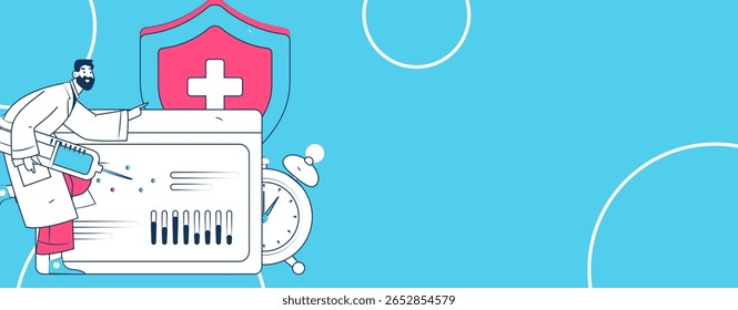 Medical characters fighting the epidemic flat vector concept operation hand drawn illustration
