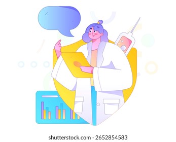 Caracteres médicos combatendo o vetor plano epidêmico conceito operação desenhado à mão ilustração
