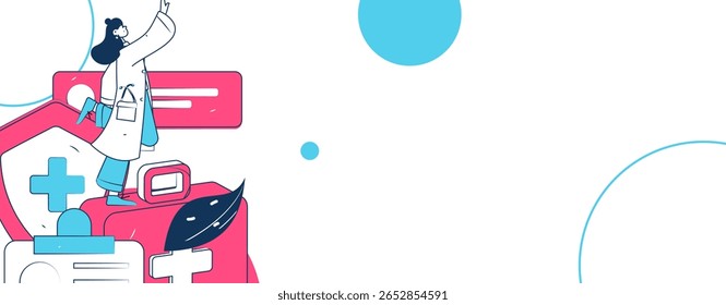 Caracteres médicos combatendo o vetor plano epidêmico conceito operação desenhado à mão ilustração
