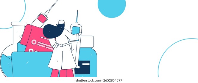 Caracteres médicos combatendo o vetor plano epidêmico conceito operação desenhado à mão ilustração
