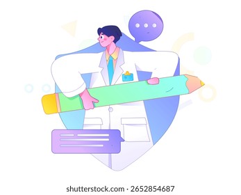 Caracteres médicos combatendo o vetor plano epidêmico conceito operação desenhado à mão ilustração
